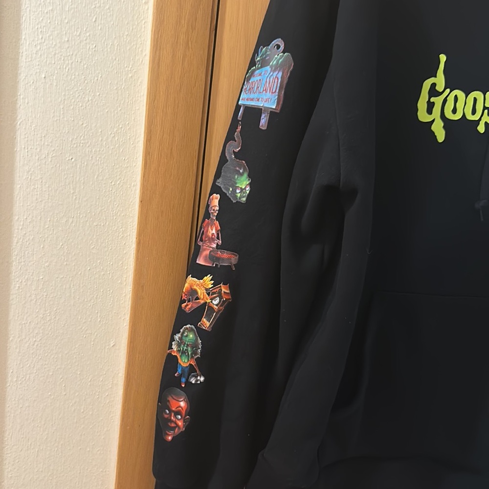 Dumbgood Goosebumps Graphic Hoodie Hooded Sweatshirt Black Size Large - Picture 7 of 12